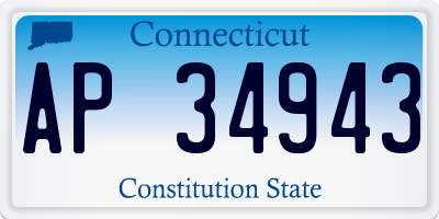 CT license plate AP34943