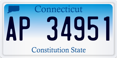 CT license plate AP34951