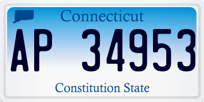 CT license plate AP34953