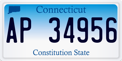 CT license plate AP34956