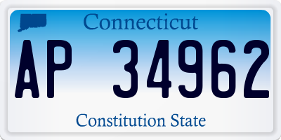 CT license plate AP34962