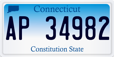 CT license plate AP34982