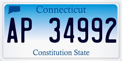 CT license plate AP34992