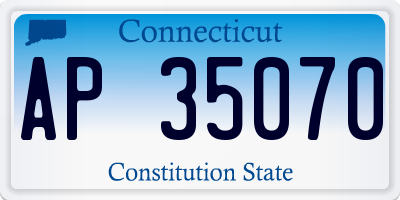 CT license plate AP35070