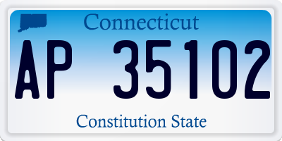 CT license plate AP35102