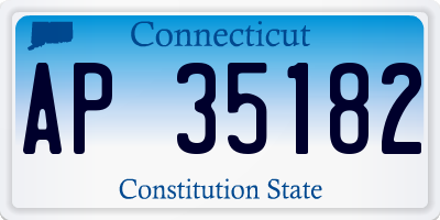 CT license plate AP35182