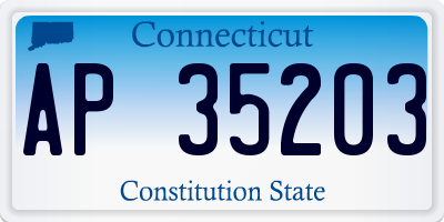 CT license plate AP35203