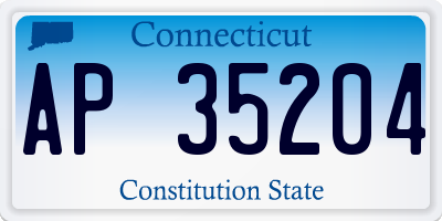 CT license plate AP35204