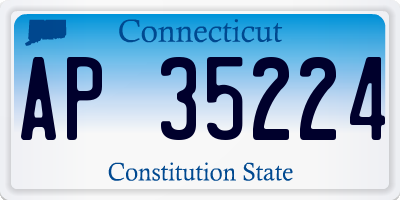 CT license plate AP35224