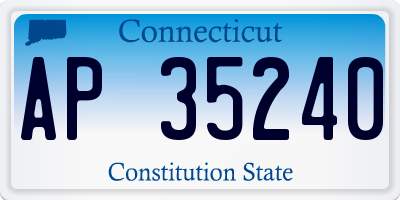CT license plate AP35240