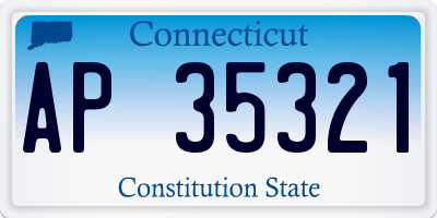 CT license plate AP35321