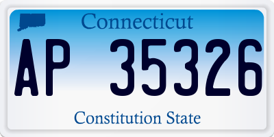 CT license plate AP35326
