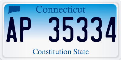 CT license plate AP35334
