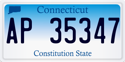 CT license plate AP35347
