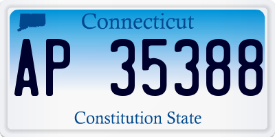 CT license plate AP35388