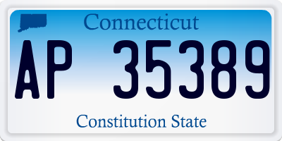 CT license plate AP35389