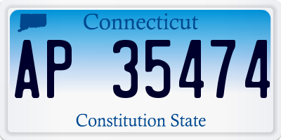 CT license plate AP35474