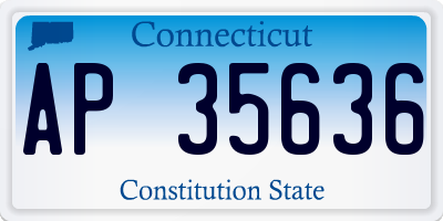 CT license plate AP35636