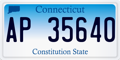 CT license plate AP35640
