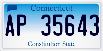 CT license plate AP35643