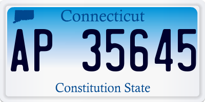 CT license plate AP35645