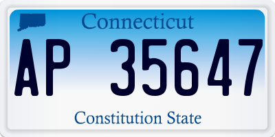 CT license plate AP35647