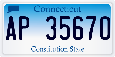 CT license plate AP35670