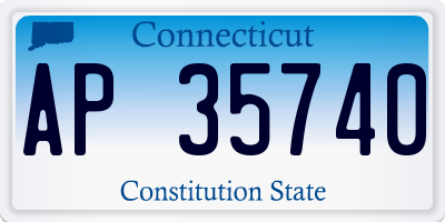 CT license plate AP35740