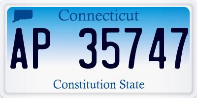 CT license plate AP35747