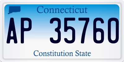 CT license plate AP35760