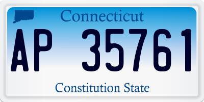 CT license plate AP35761