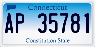 CT license plate AP35781
