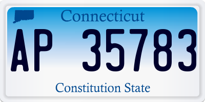 CT license plate AP35783