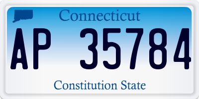 CT license plate AP35784
