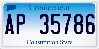 CT license plate AP35786