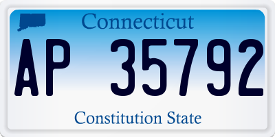 CT license plate AP35792