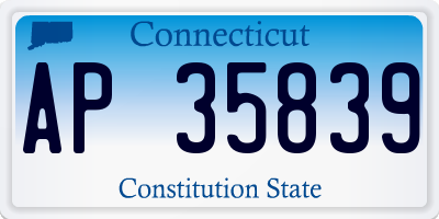 CT license plate AP35839