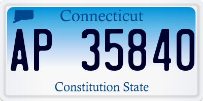 CT license plate AP35840