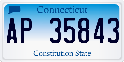 CT license plate AP35843