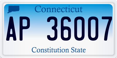 CT license plate AP36007