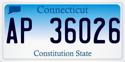 CT license plate AP36026