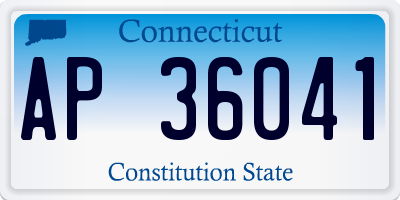 CT license plate AP36041