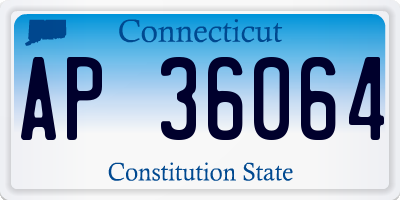 CT license plate AP36064