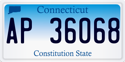 CT license plate AP36068