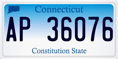 CT license plate AP36076