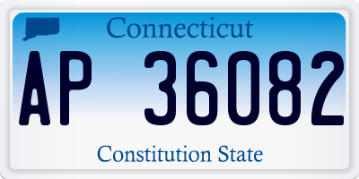 CT license plate AP36082