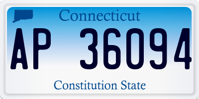 CT license plate AP36094