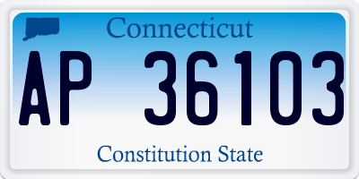 CT license plate AP36103