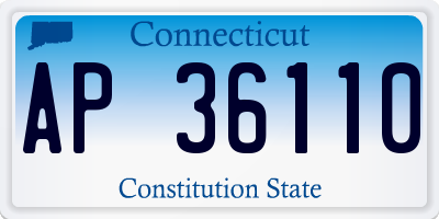 CT license plate AP36110