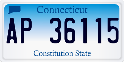 CT license plate AP36115